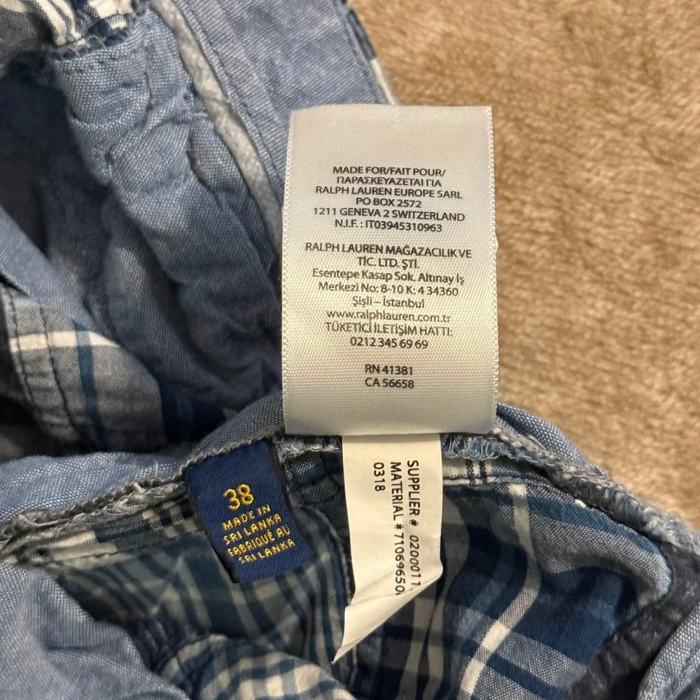 Polo Ralph Lauren Mens Blue Patchwork India Madras Classic Fit 9 Shorts 38